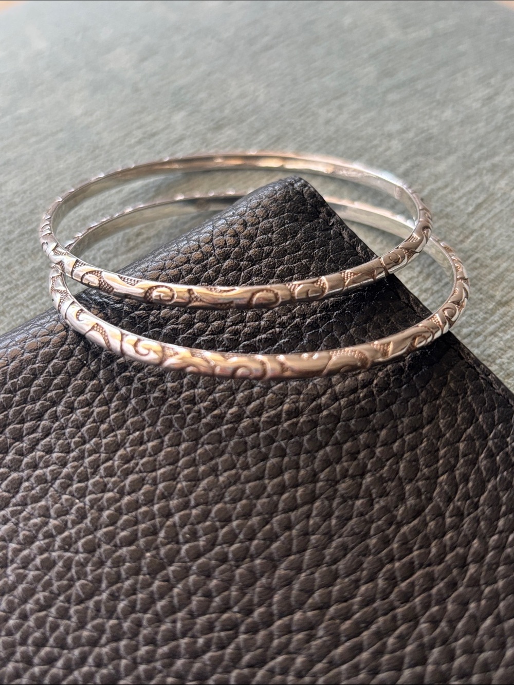 Brighton Andalusia Silver-Tone Engraved Stackable Bangle Set